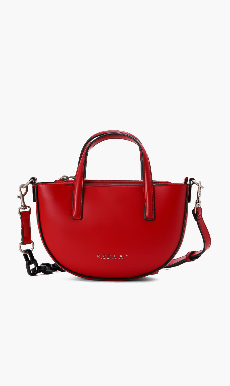 

Replay Solid Leather Crossbody Bag