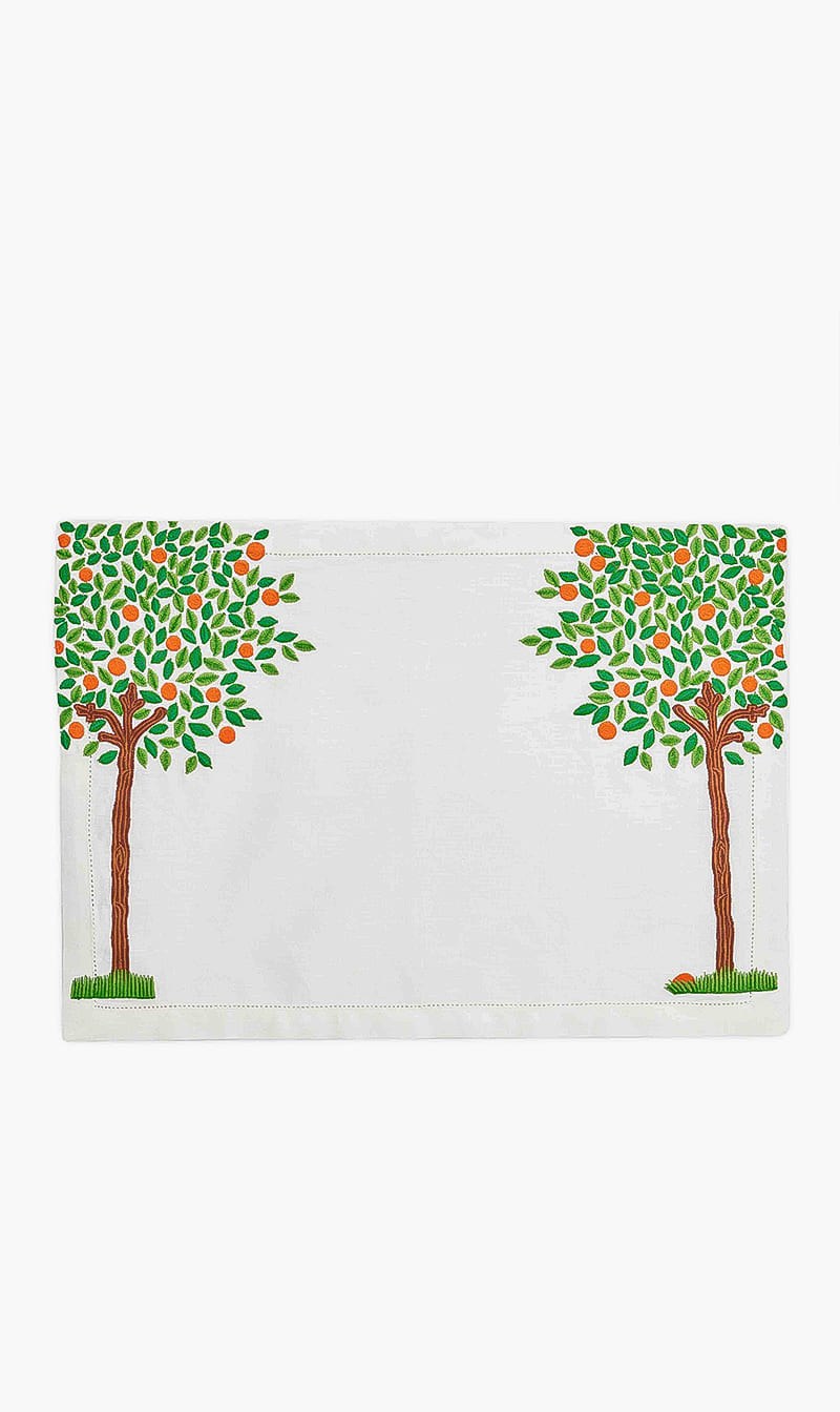 

Waww La Table Orange Orange Tree Placemat, White | The Deal Outlet