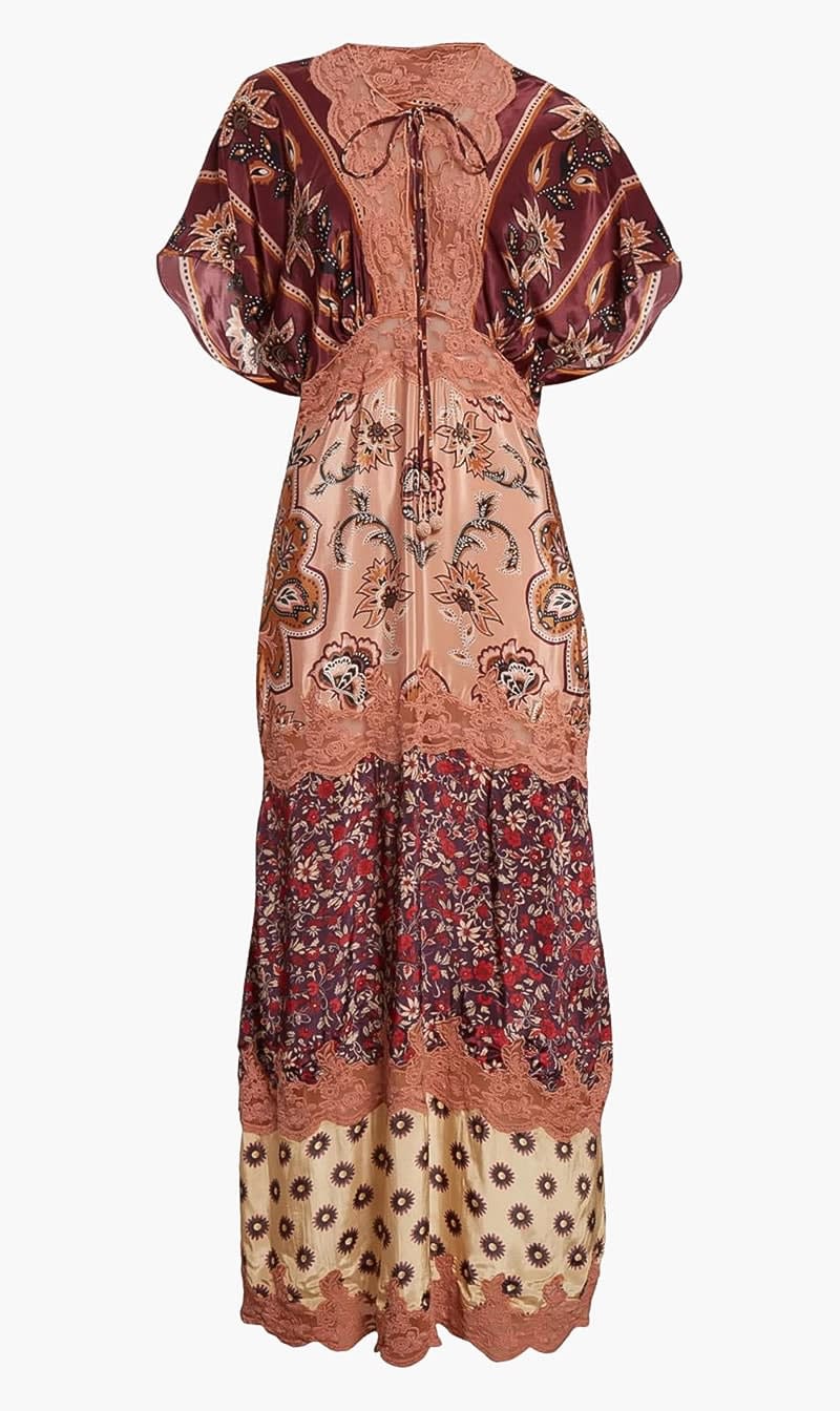 Farm Rio Multi-color Glam Tapestry Laces Maxi Dress for Women
