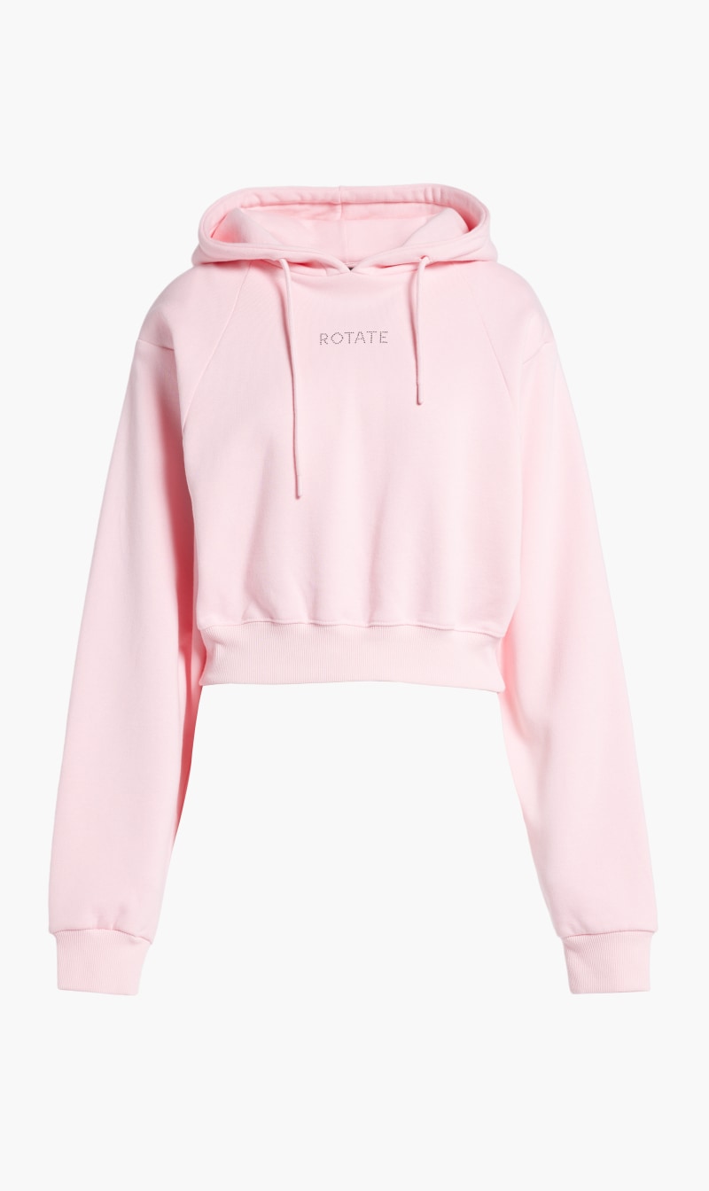 

Rotate Birger Christensen Pink Sweat Cropped Hoodie for Women | The Deal Outlet