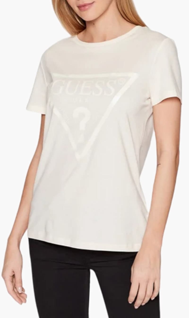 Guess White Adele Logo Printed T-shirt for Women