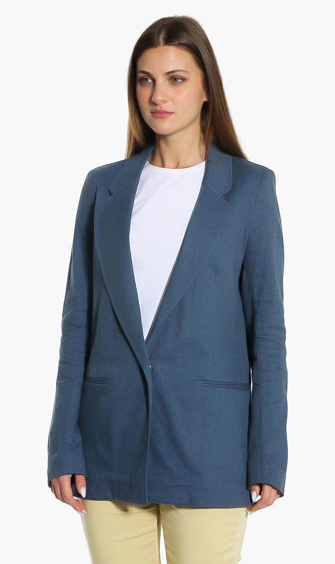 

Stripes Notch Lapel Blazer, Blue