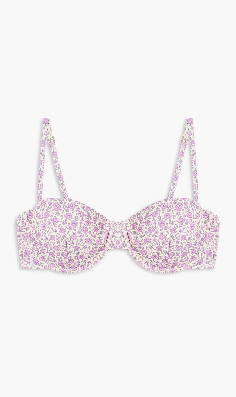 

Tory Burch Pink Printed Underwire Bikini Top for Women | The Deal Outlet