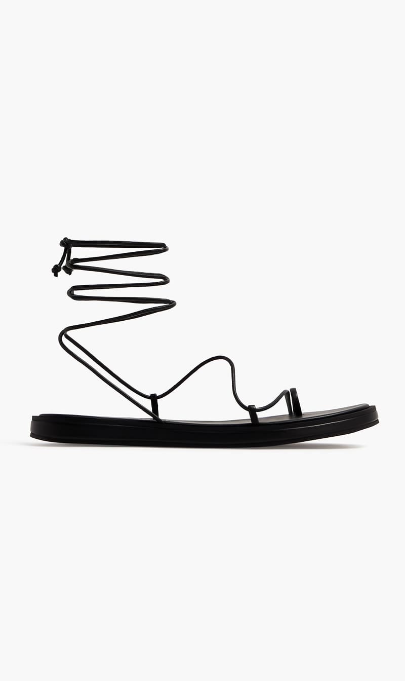 

Studio Amelia Black Emily Flat Sandals for Women | The Deal Outlet