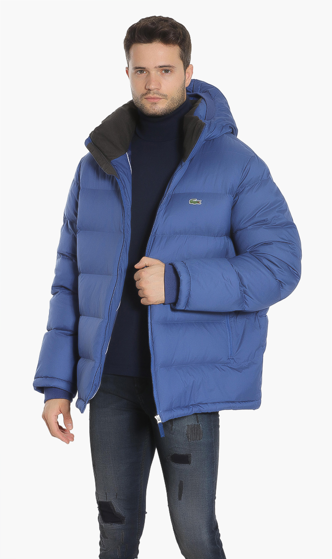 

Lacoste Water-resistant Quilted Hooded Jacket