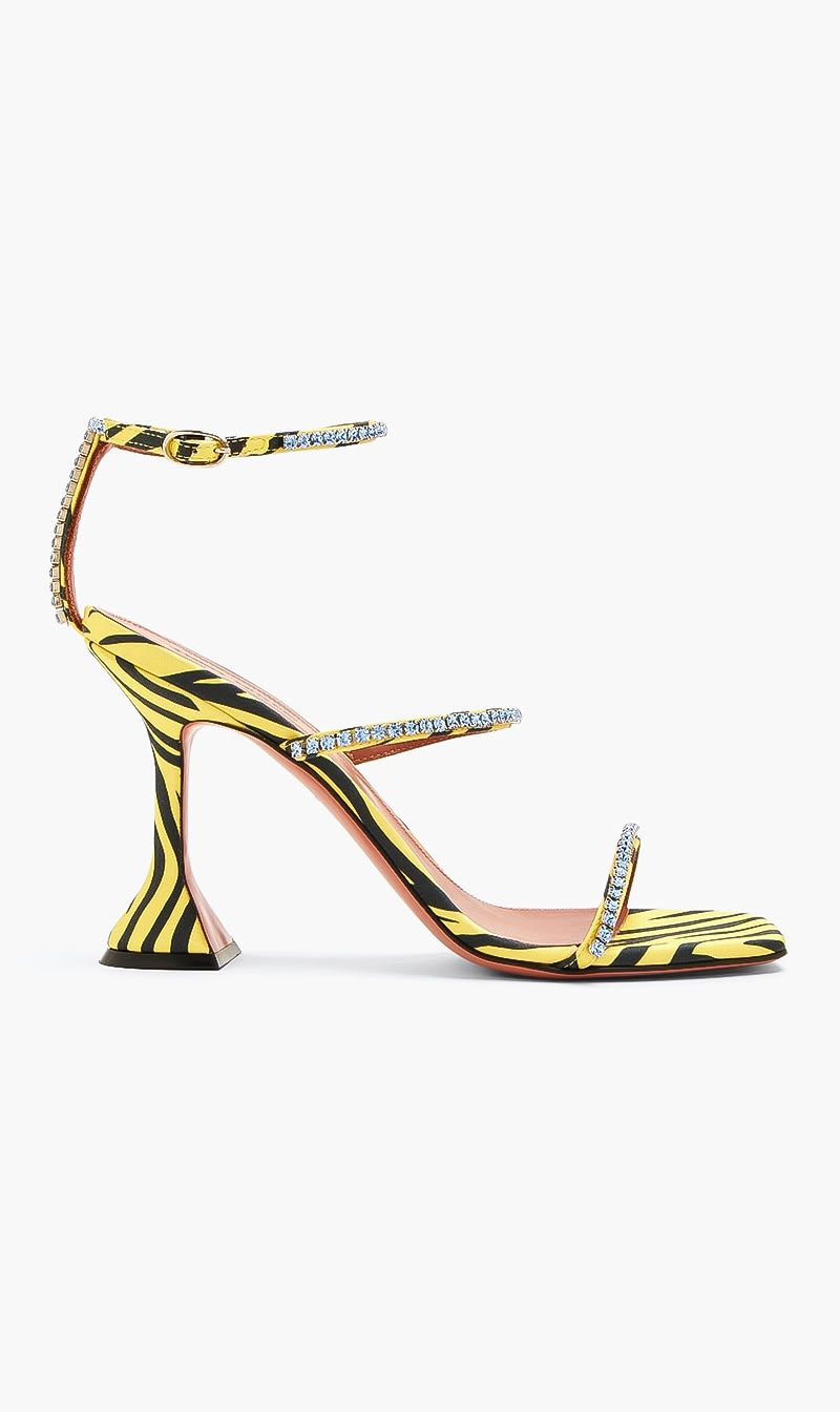 

Amina Muaddi Yellow Gilda Sandal Cl Heel 95mm for Women | The Deal Outlet