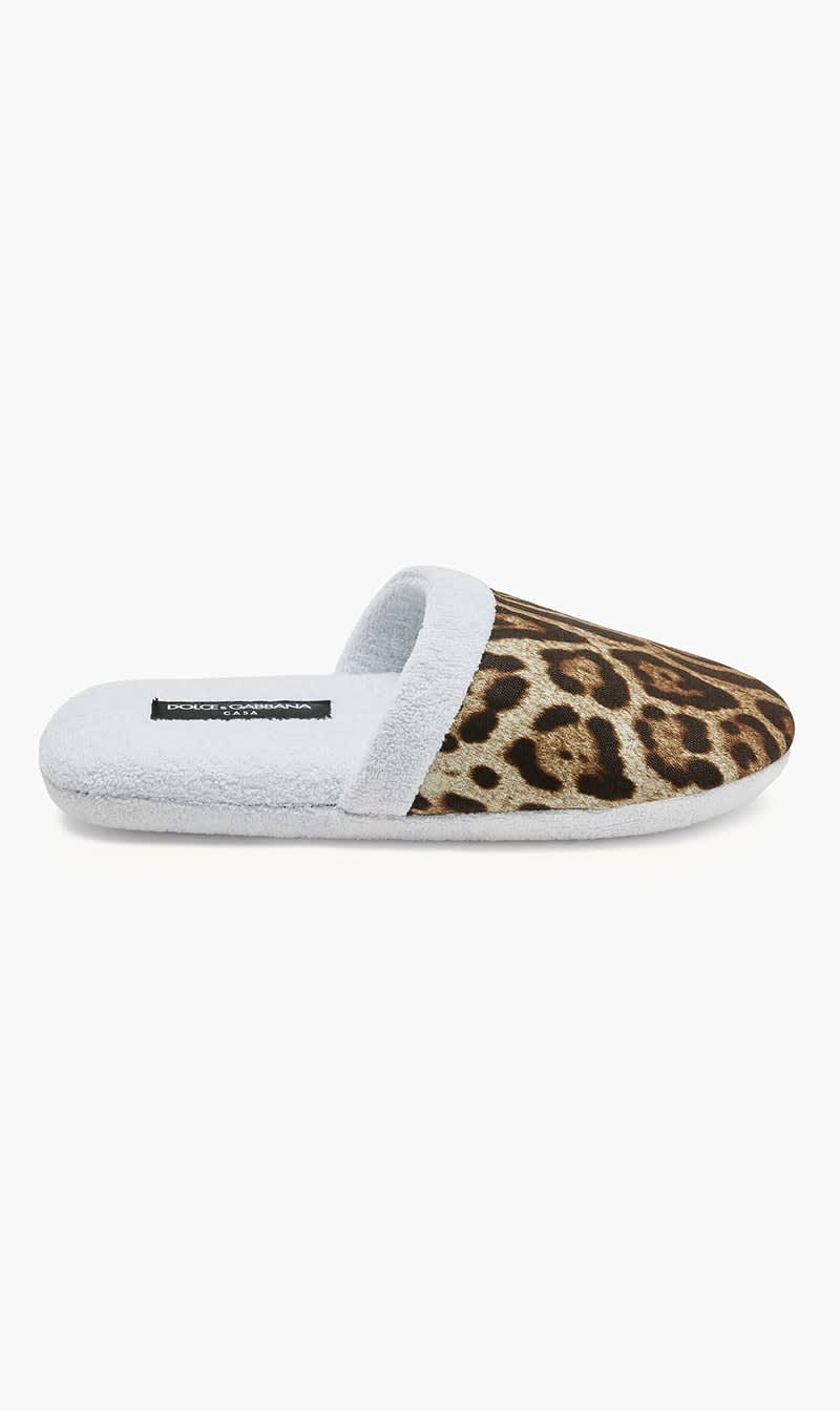 

Dolce & Gabbana Brown Leopard Cotton Terry Slippers | The Deal Outlet
