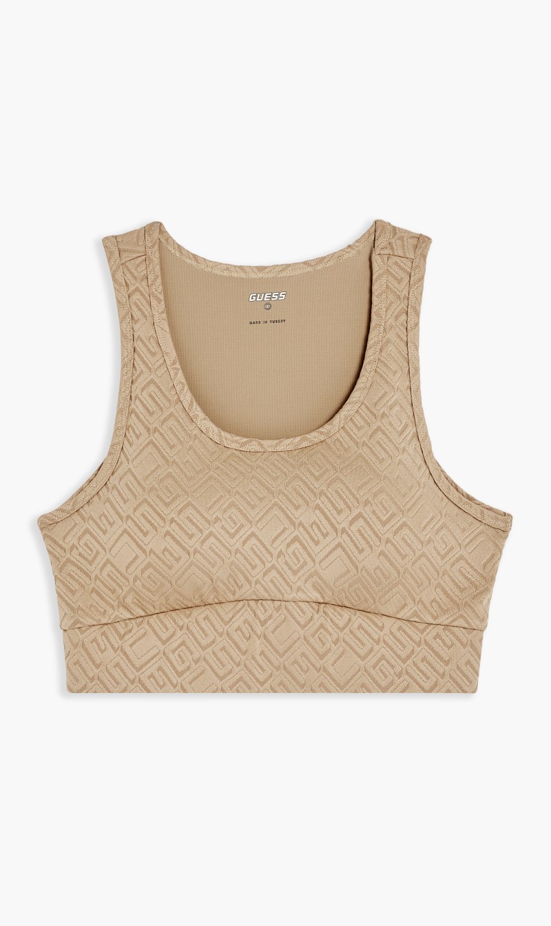 

Guess Silver Dana Knit Logo Active Top for Women | The Deal Outlet