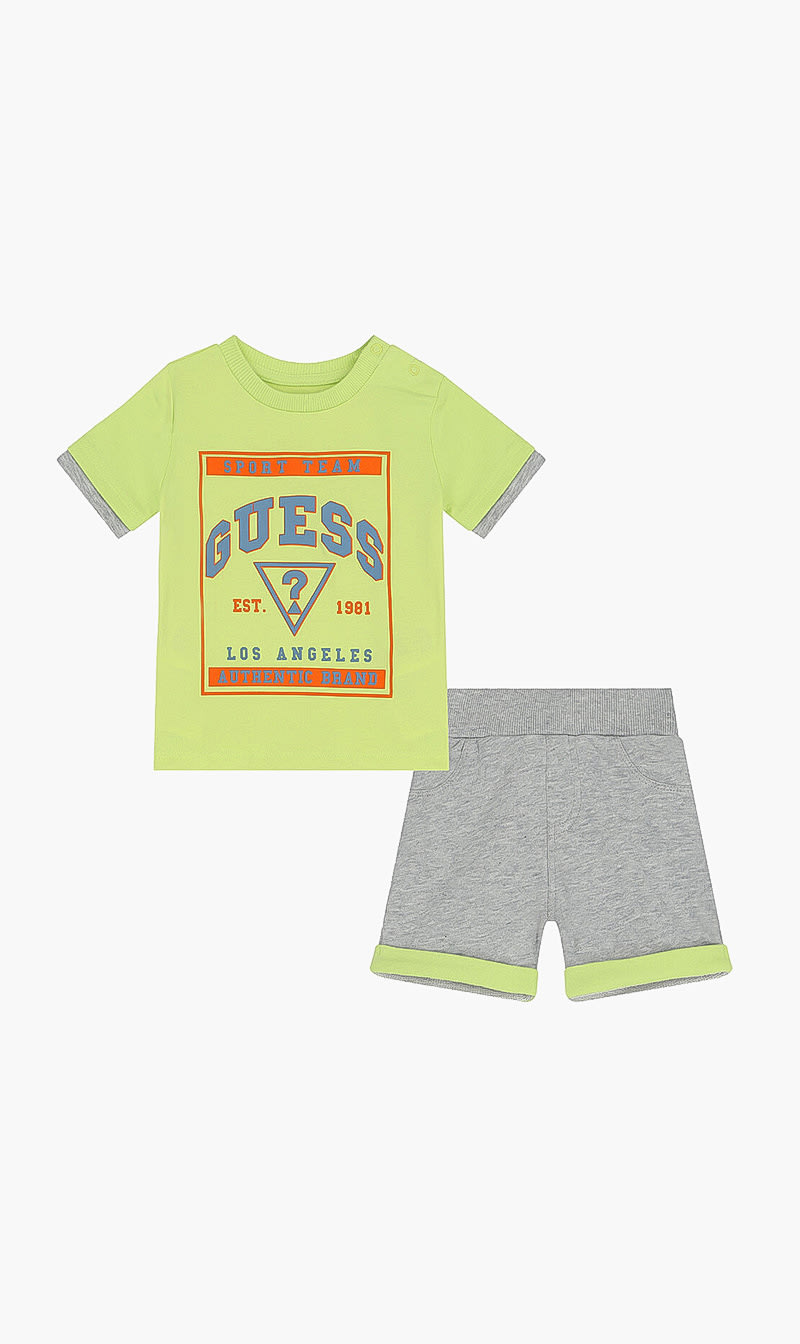 

Guess Green T-shirt And Shorts Active Set for Boys | The Deal Outlet