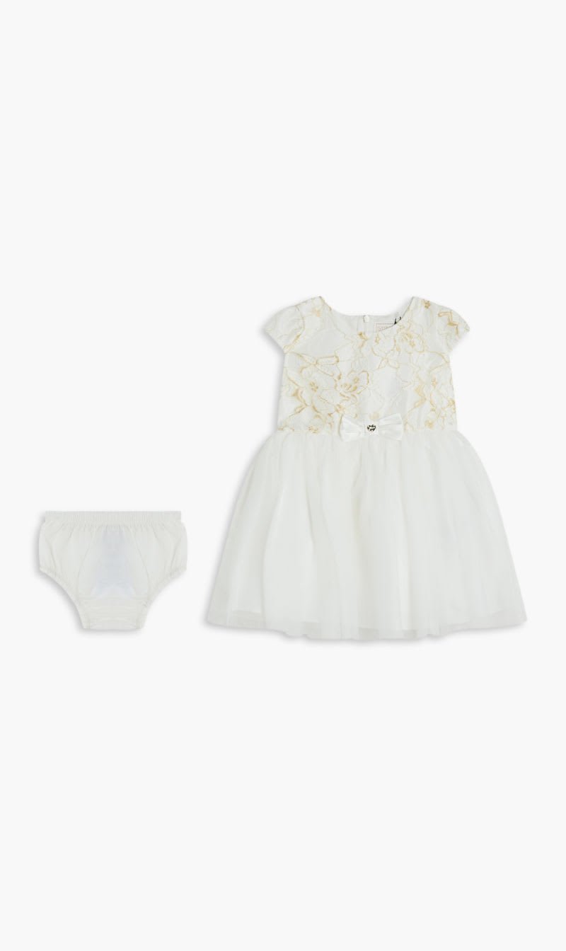 

Guess White Set Mixed Fabric Ss Dress+pant for Girls | The Deal Outlet