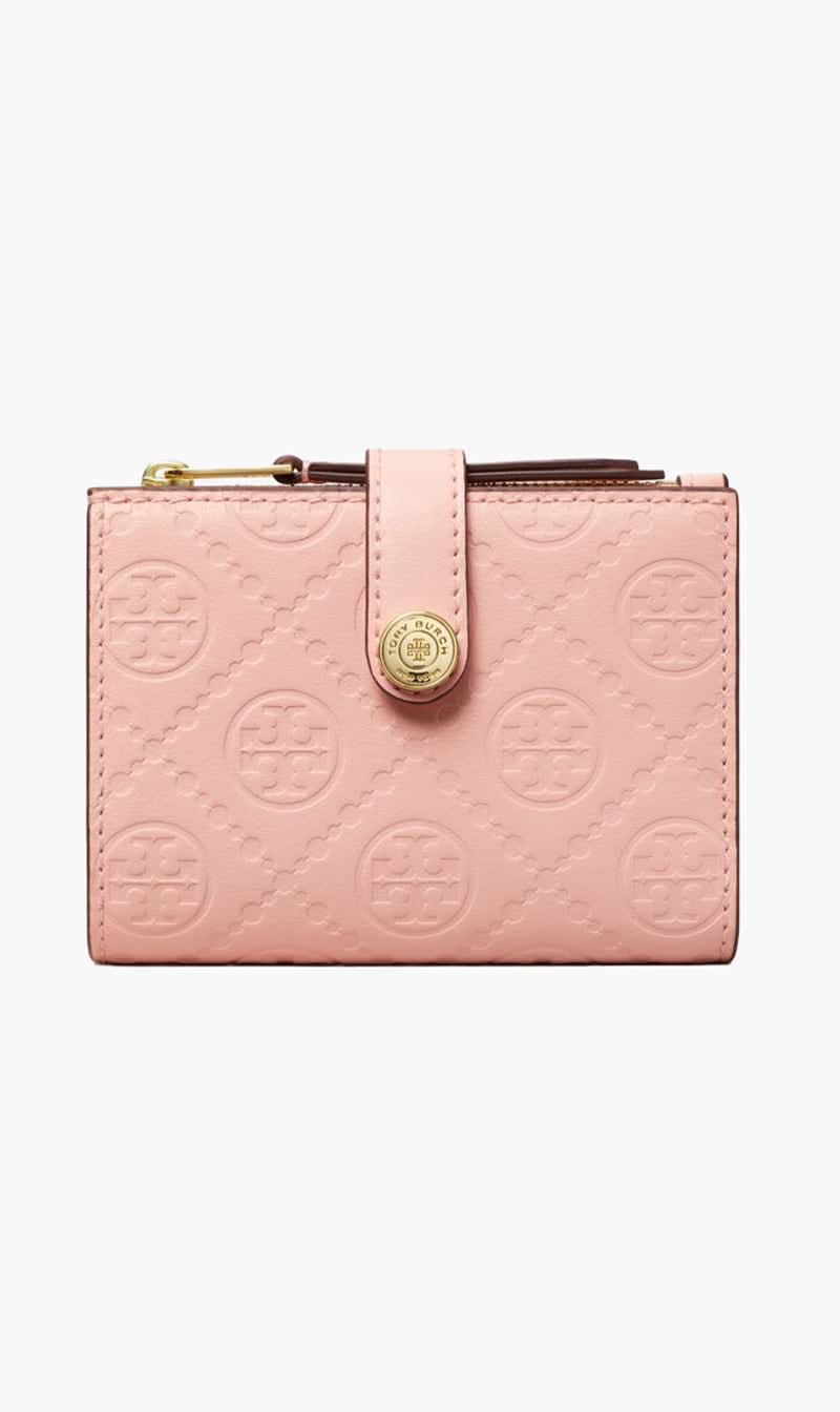 

Tory Burch Pink T Monogram Leather Bi-fold Wallet for Women | The Deal Outlet