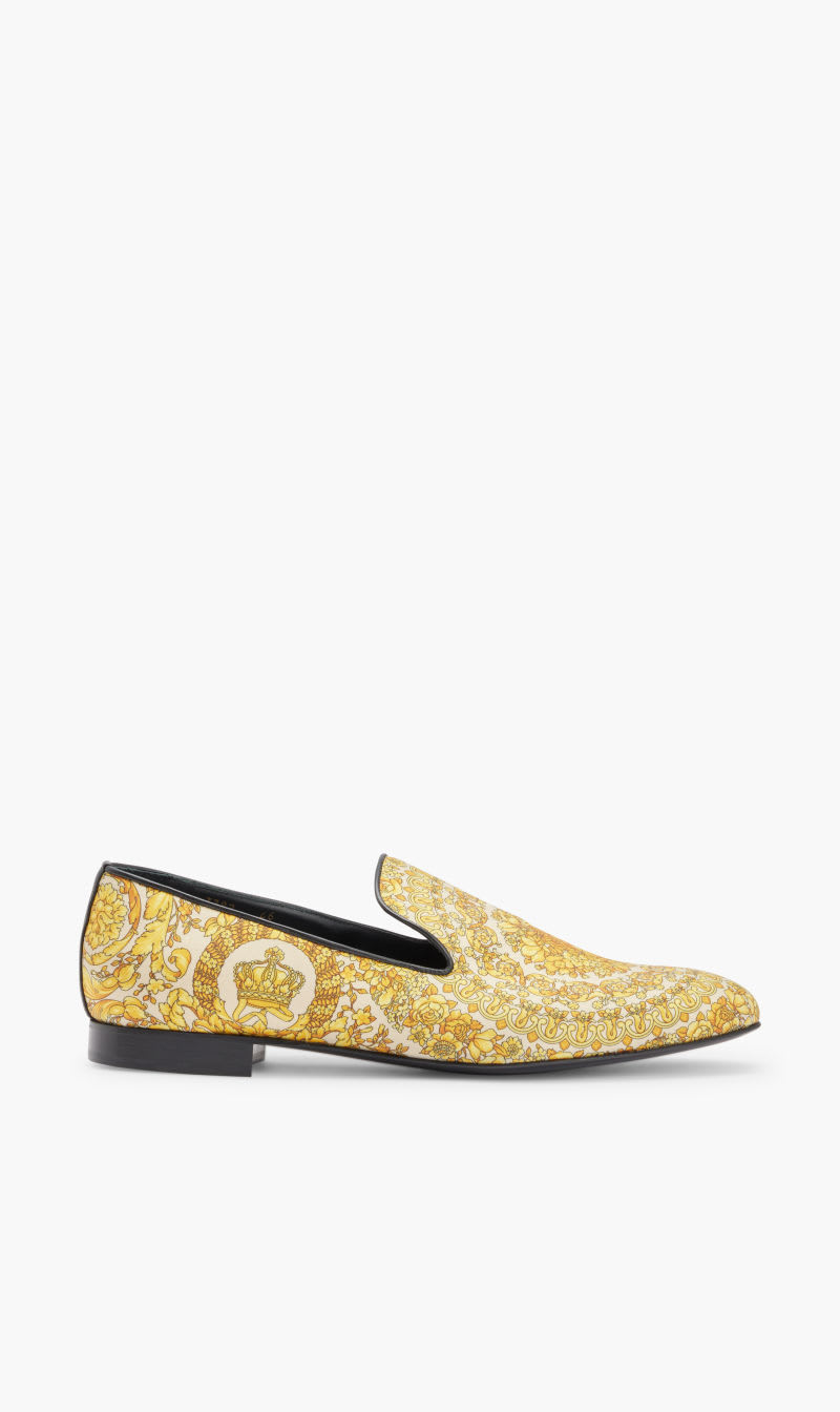 

Versace Yellow Slippers Twill Baroque Print for Men | The Deal Outlet