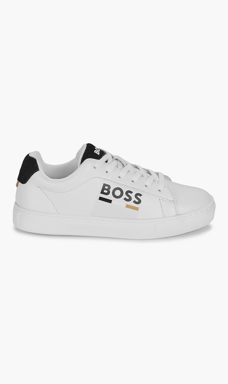 

Hugo Boss White Logo Sneakers for Boys | The Deal Outlet
