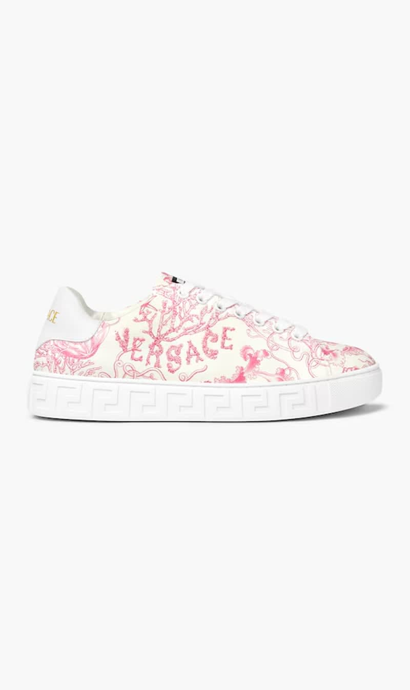 

Versace Pink Sneaker Barocque Underwater Print Fabric Free Bio Fabric for Women | The Deal Outlet