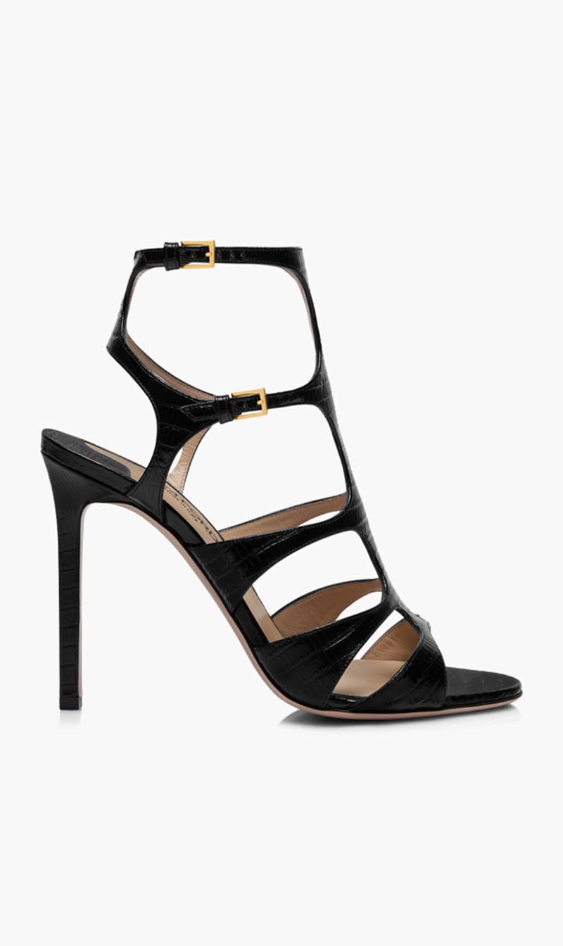 

Tom ford Black Laminated Leather Sandals for Women | The Deal Outlet