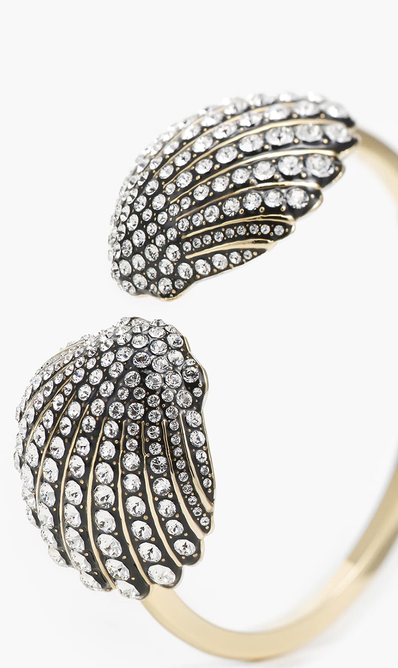 

Swarovski Gold Idyilla Shell Bangle for Women | The Deal Outlet