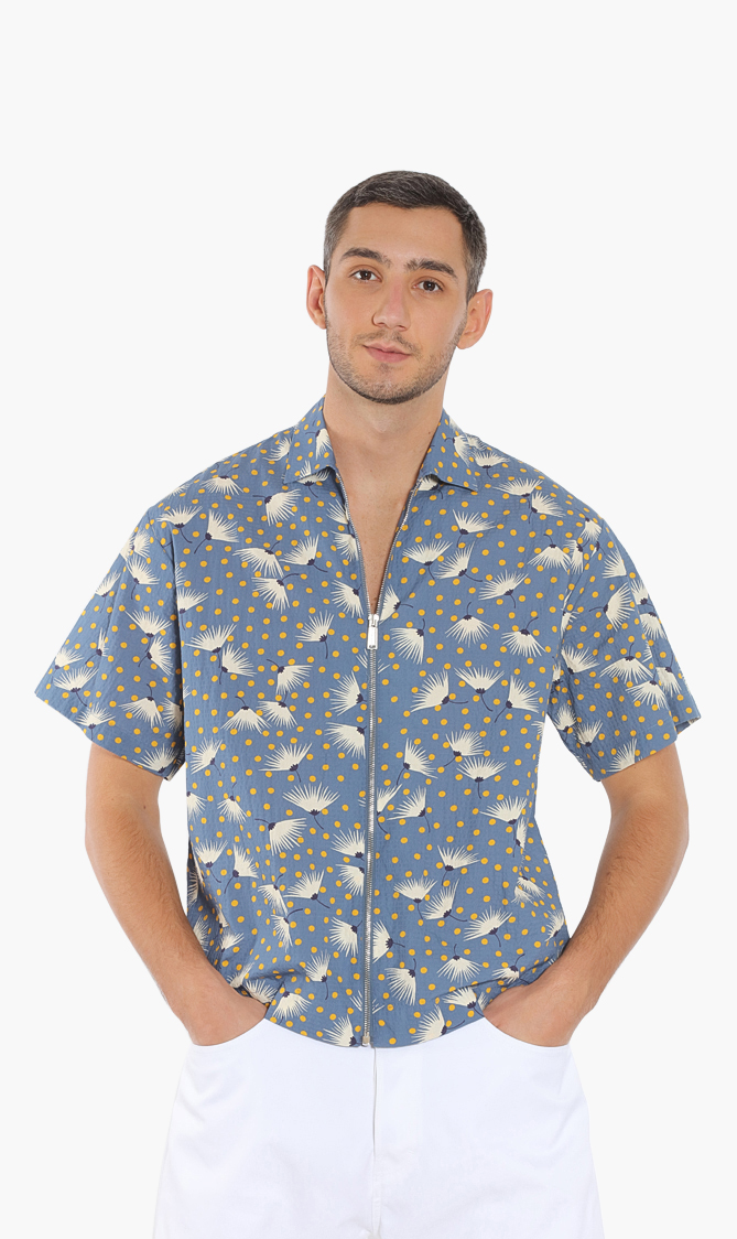 

Dsquared2 Printed Zip Short Sleeves Shirt