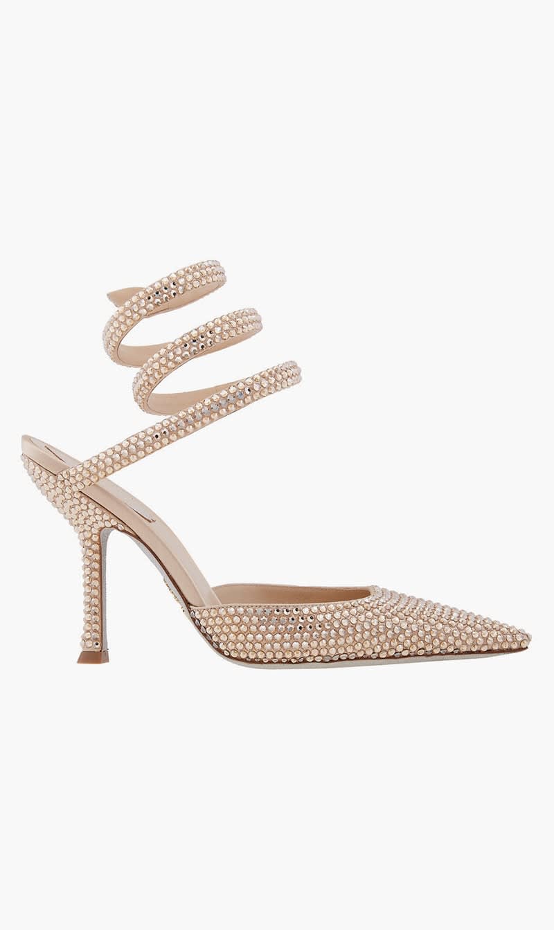 

Rene Caovilla Beige Cleo Pumps for Women | The Deal Outlet