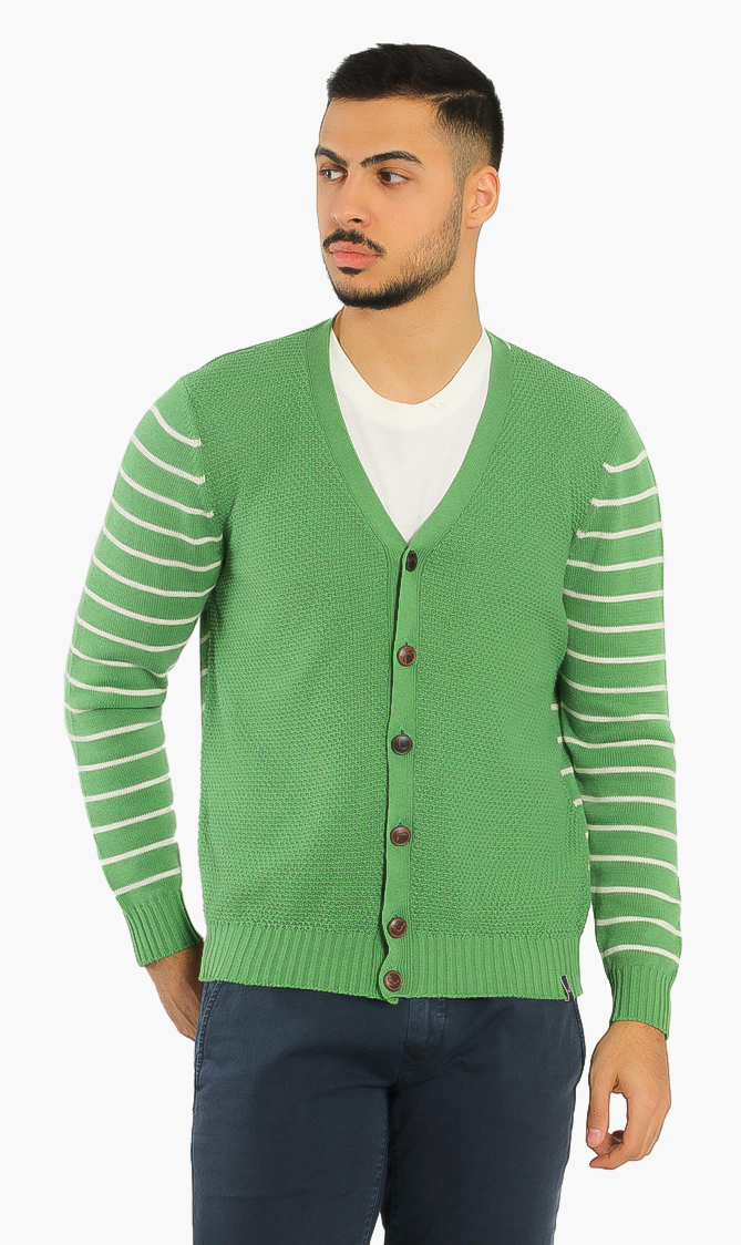 

Button Knit Cardigan, Green