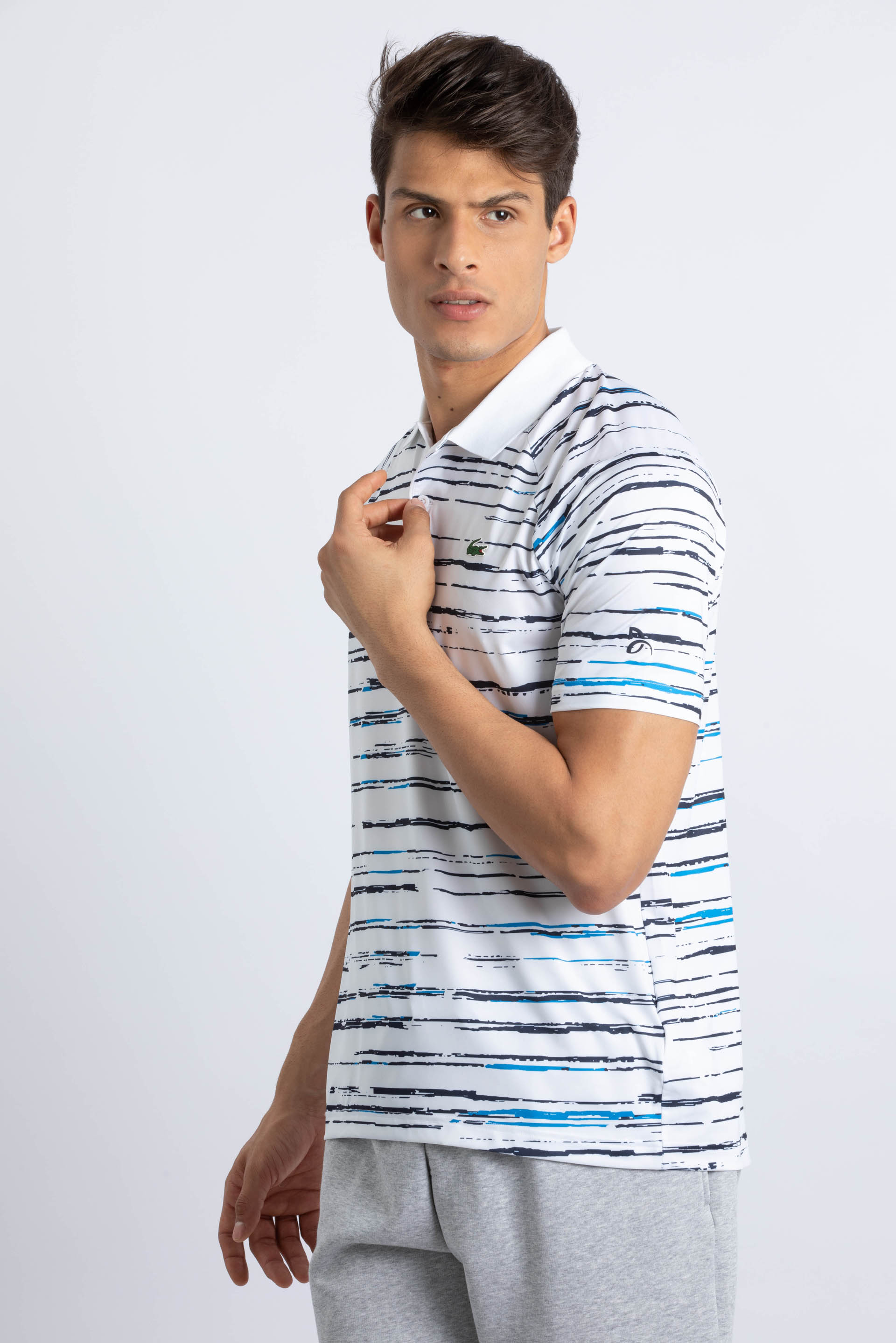 

LACOSTE Novak Djokovic Print Jersey Polo Shirt