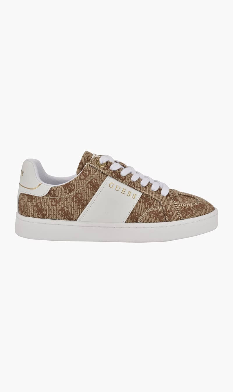 Brown Guess White Low Top Sneakers for Women