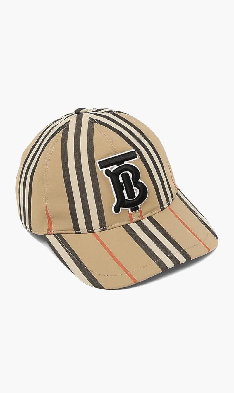 

Burberry Brown Monogram Icon Stripe Cap for Men | The Deal Outlet
