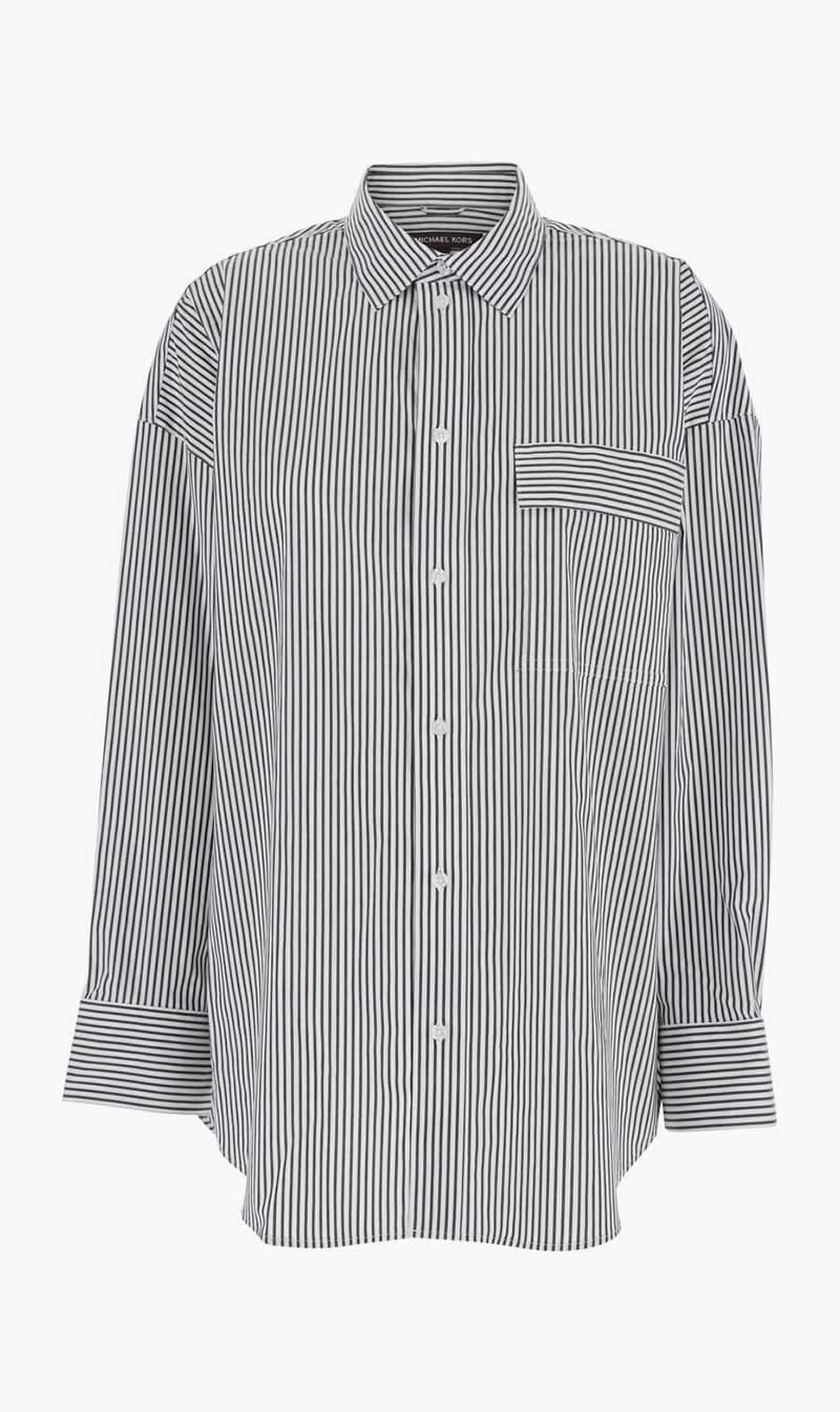 

Michael Kors Multi-color Oversized Striped Stretch Cotton Poplin Shirt for Women | The Deal Outlet