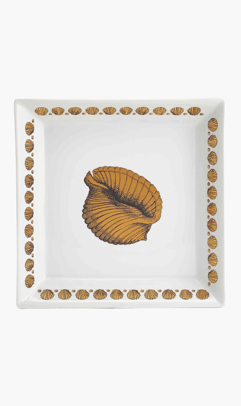 

Fornasetti Others Trinket Tray Square Small Gold | The Deal Outlet
