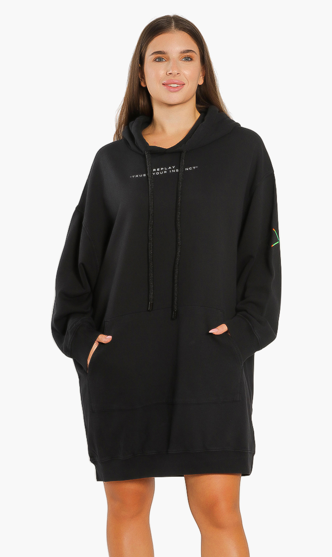 

Oversized Sweatshirt Dress, Black