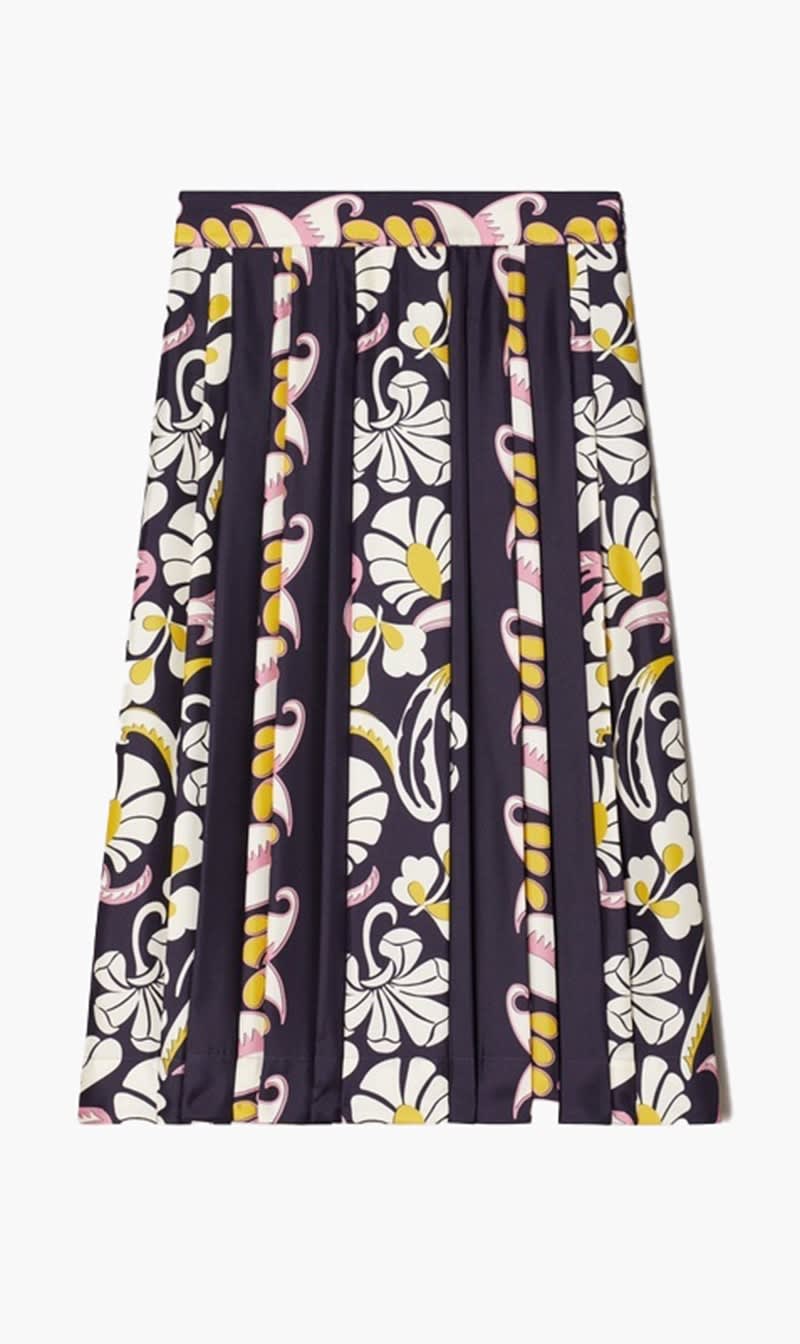 

Tory Burch Pink Printed Pleated Skirt for Women | The Deal Outlet