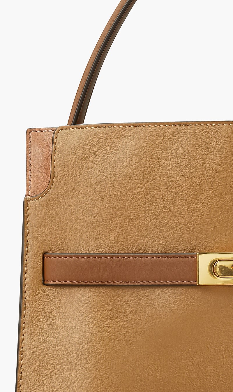 

Tory Burch Brown Lee Radziwill Small Double Bag for Women | The Deal Outlet