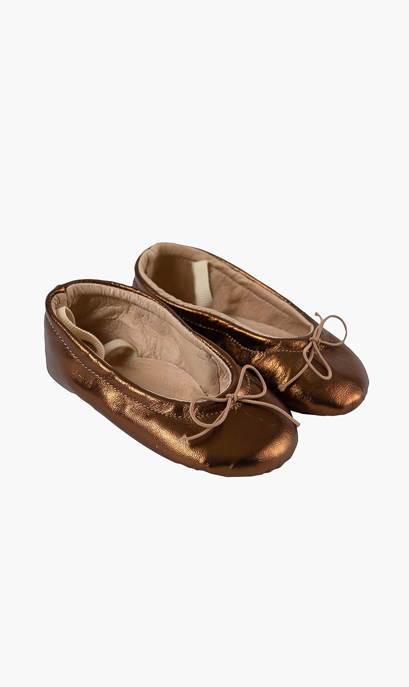 

Leather Ballerina Shoes, Brown