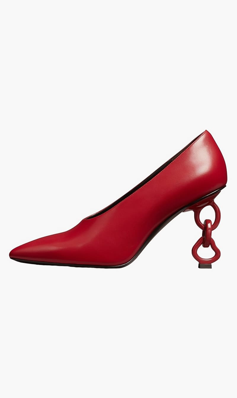 

Tory Burch Red Chain Pump for Women | The Deal Outlet