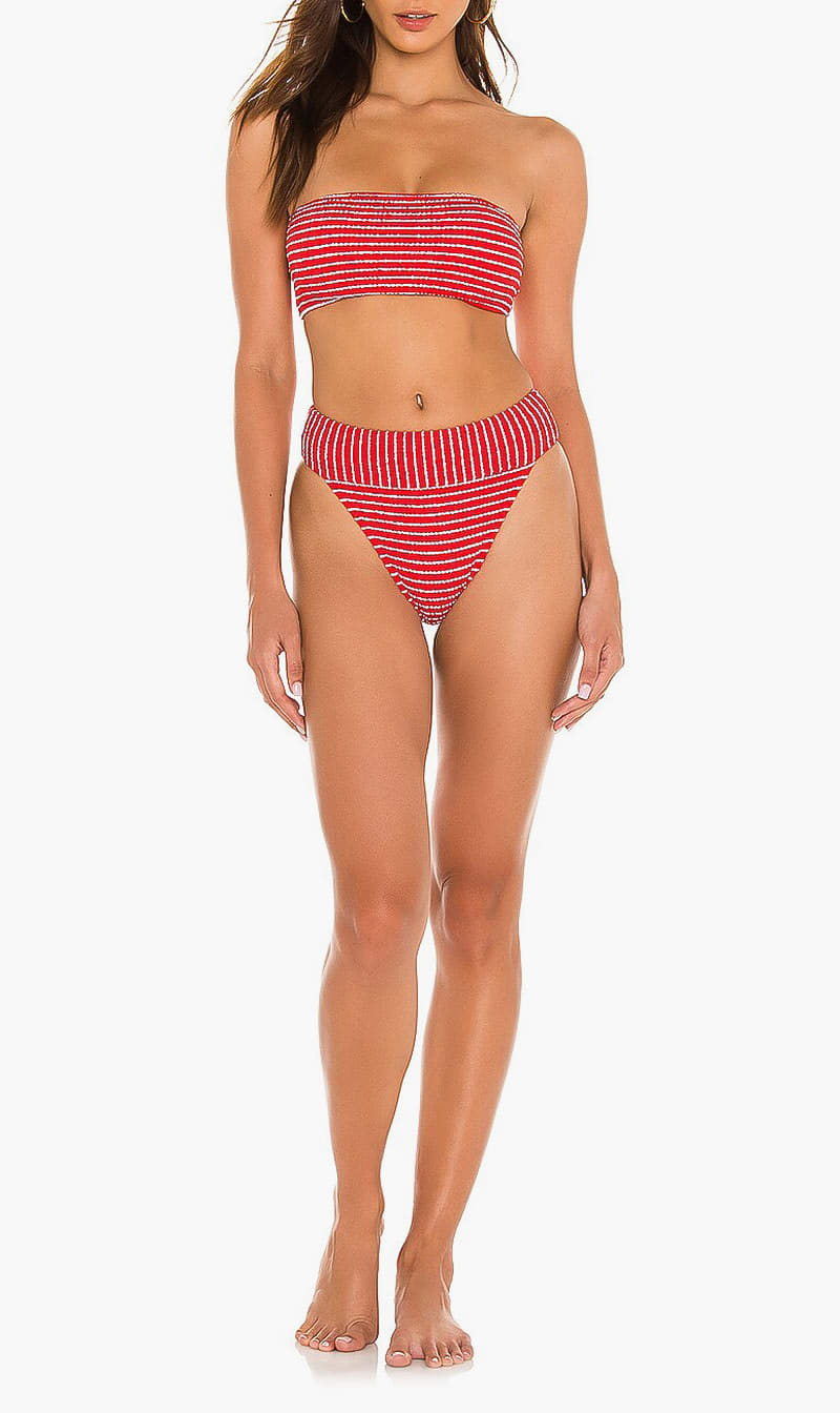 Seafolly Multi-color Seaside Stripe Banded High Rise Bikini Bottom for Women