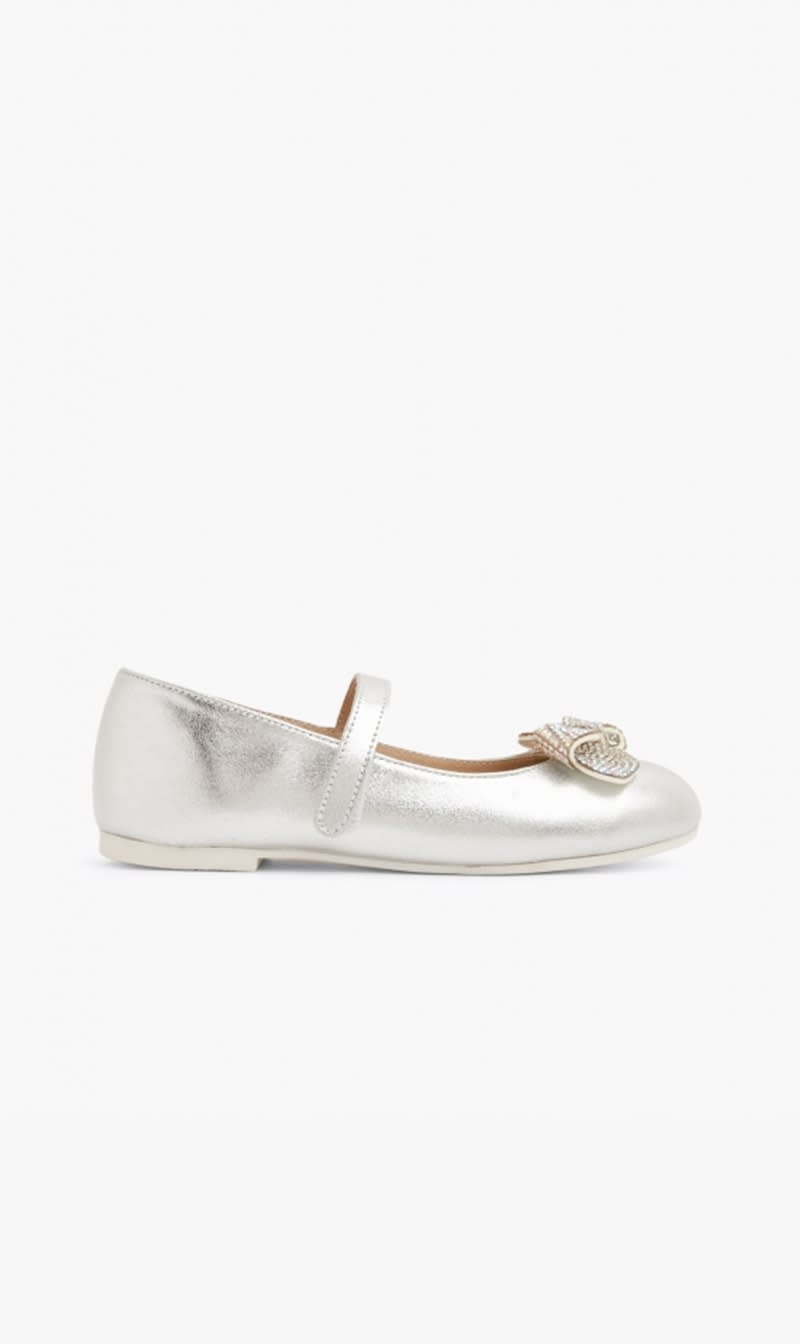 

Babywalker Silver Crystal Bow Ballerinas for Girls | The Deal Outlet