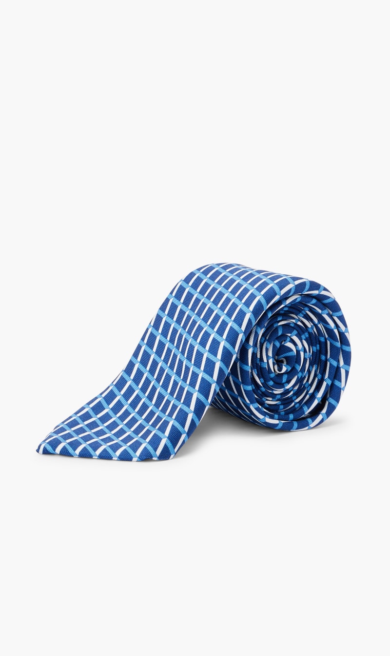 

Diamond Checkered Tie, Blue