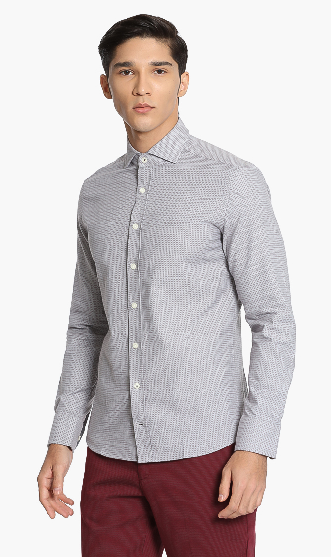 

Hackett London Herringbone Circle Print Kent Slim Fit Shirt