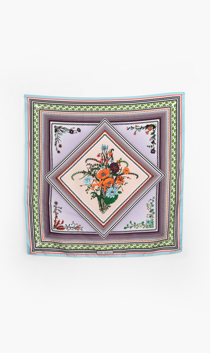 

TORY BURCH Flowersilksquarescarf