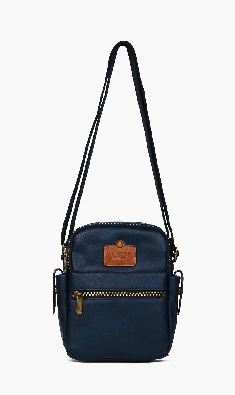 

Zipper Leather Crossbody Bag, Blue