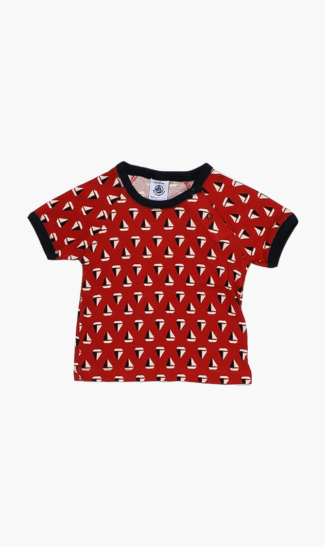 

Printed Cotton T-shirt, Red