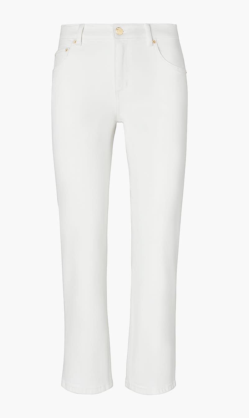 

Tory Burch White Kick Flare Denim Jean for Women | The Deal Outlet