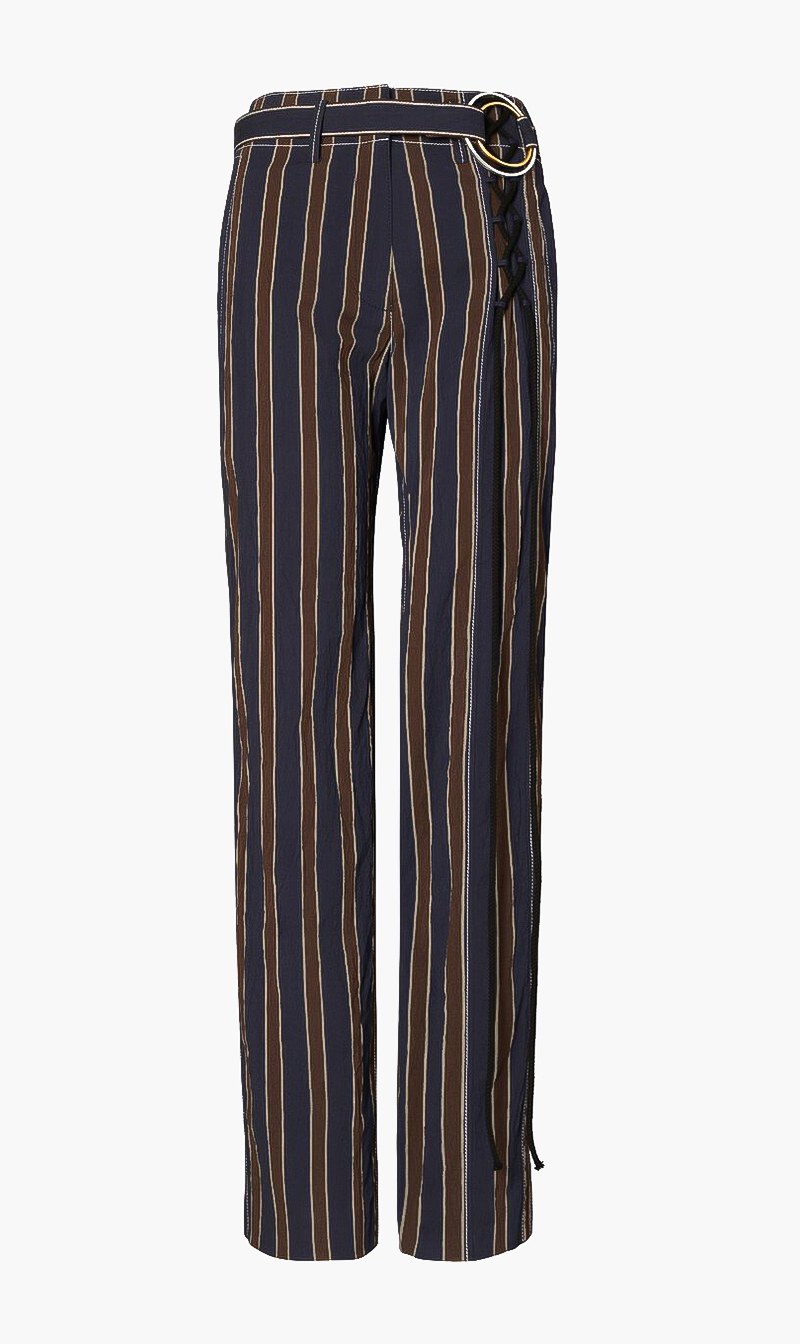 

Tory Burch Blue Relaxed Stripe Pant for Women | The Deal Outlet