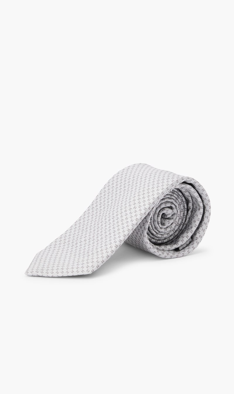 

Hackett London Grey Logo Tie for Men | The Deal Outlet