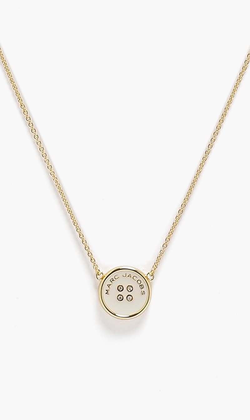 Marc Jacobs Gold Button Pendant Necklace for Women