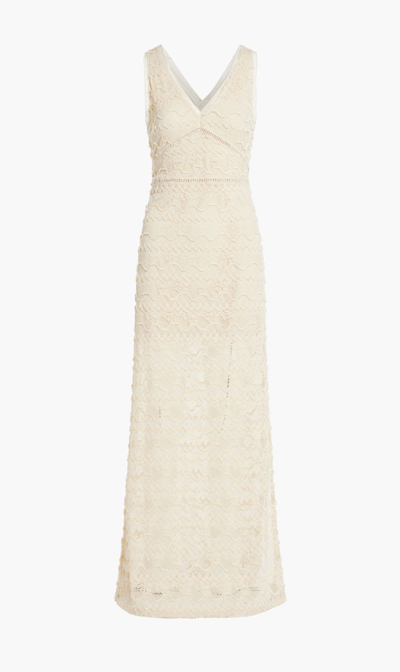 

Guess Beige Sl Liza Long Dress for Women | The Deal Outlet