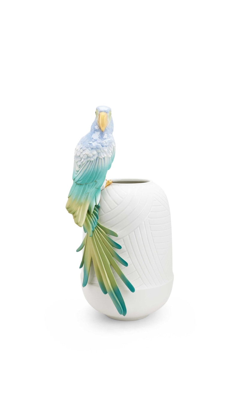 

Macaw Bird Vase, White