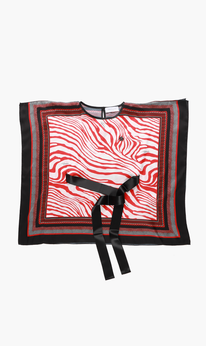 

Zebra Foulard Print Kaftan Top