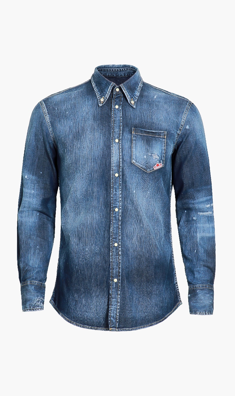 

Denim Long Sleeve Shirt, Blue