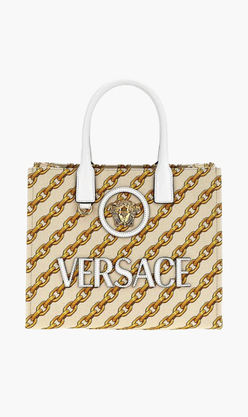 

Versace Multi-color Small Tote Fabric+calf Leather for Women | The Deal Outlet
