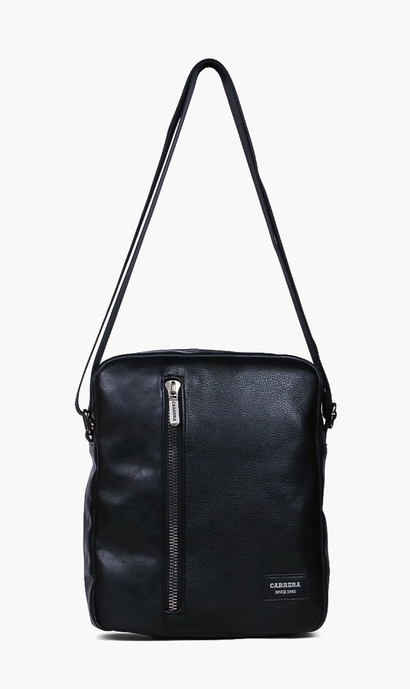 

Zipper Leather Crossbody Bag, Black